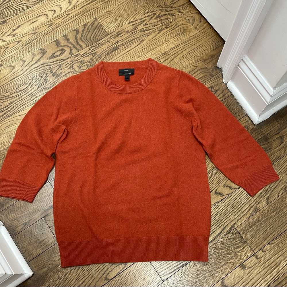 J. Crew cashmere burnt orange cashmere sweater